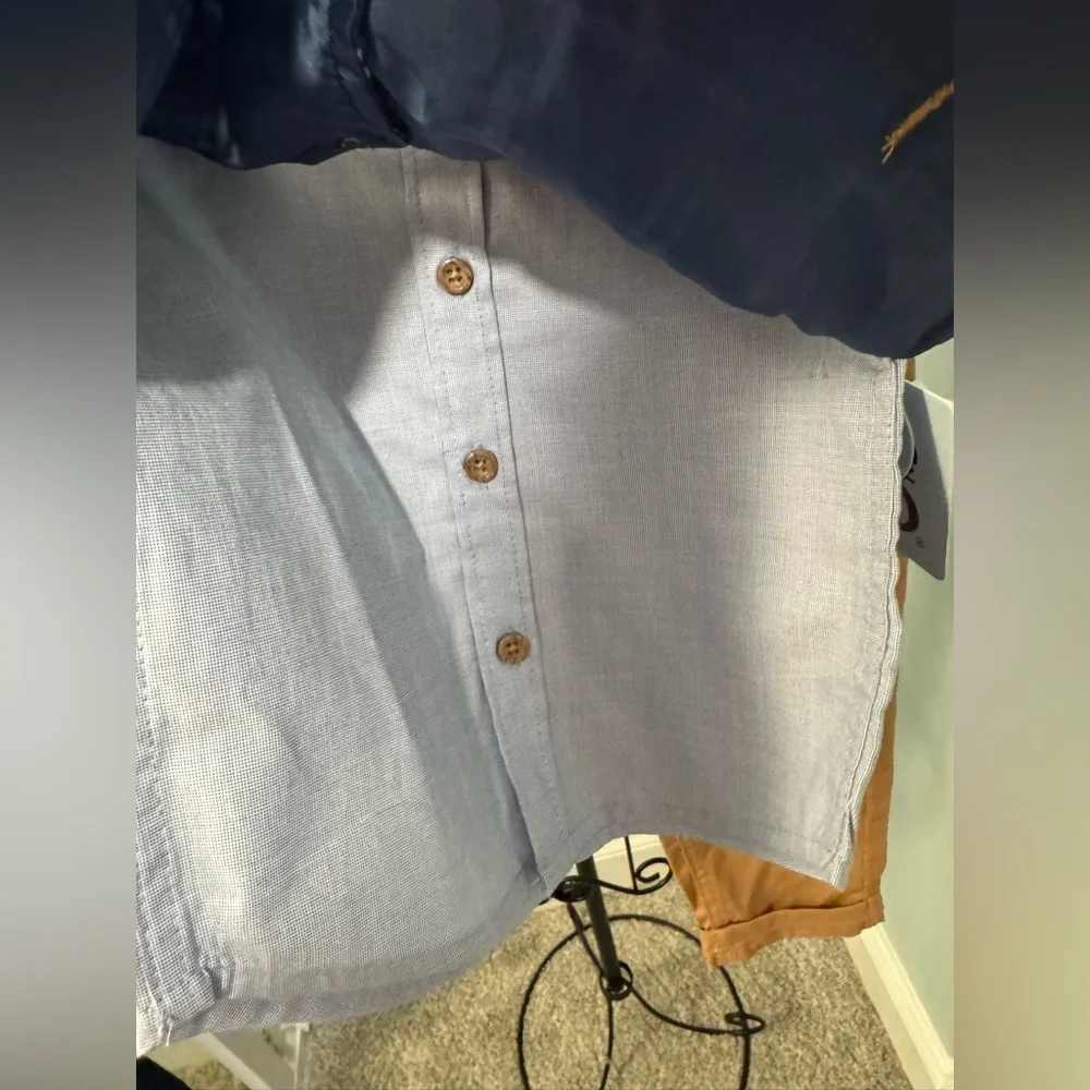 Little Lad Navy Bow tie Button up shirt khaki pants set 24 months 24m baby boy
